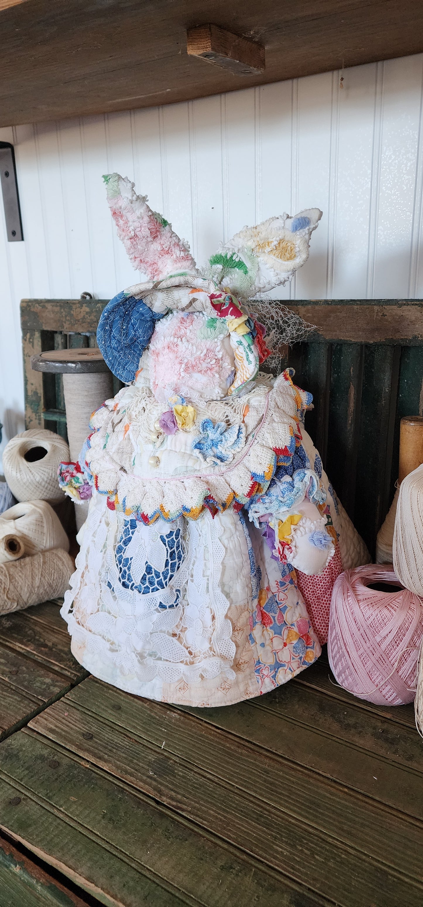 Grandma's Vintage Quilt/Linen Bunny