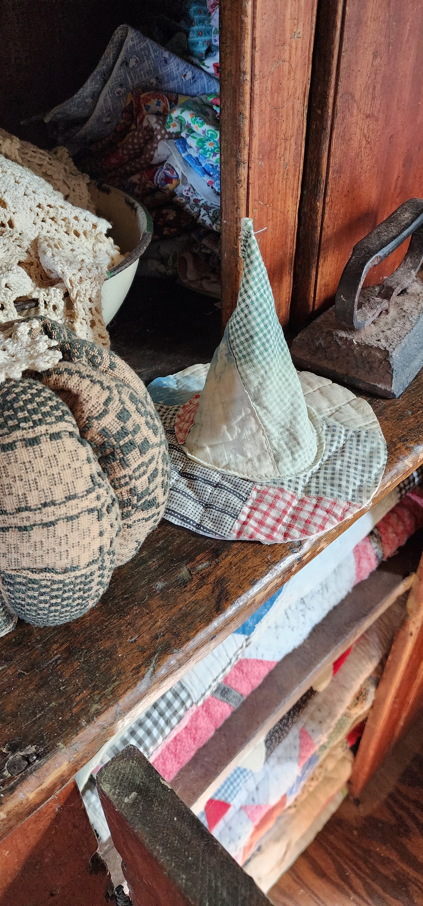 Vintage Linen Pumpkin with hat
