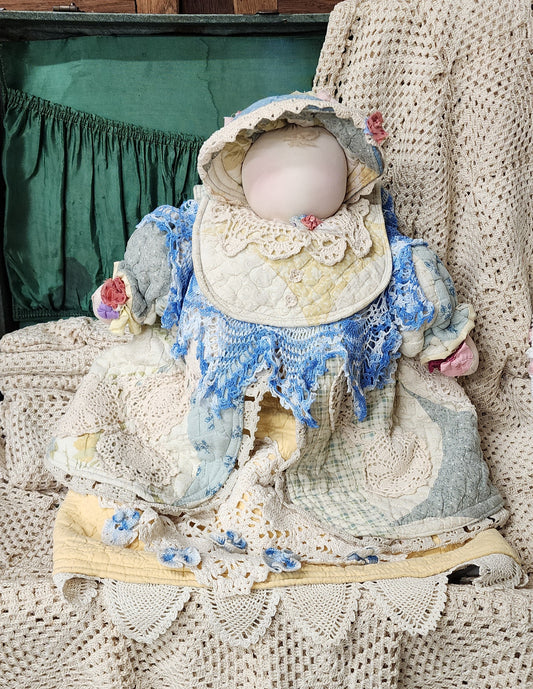 Grandma's Vintage Quilt/Linen Doll