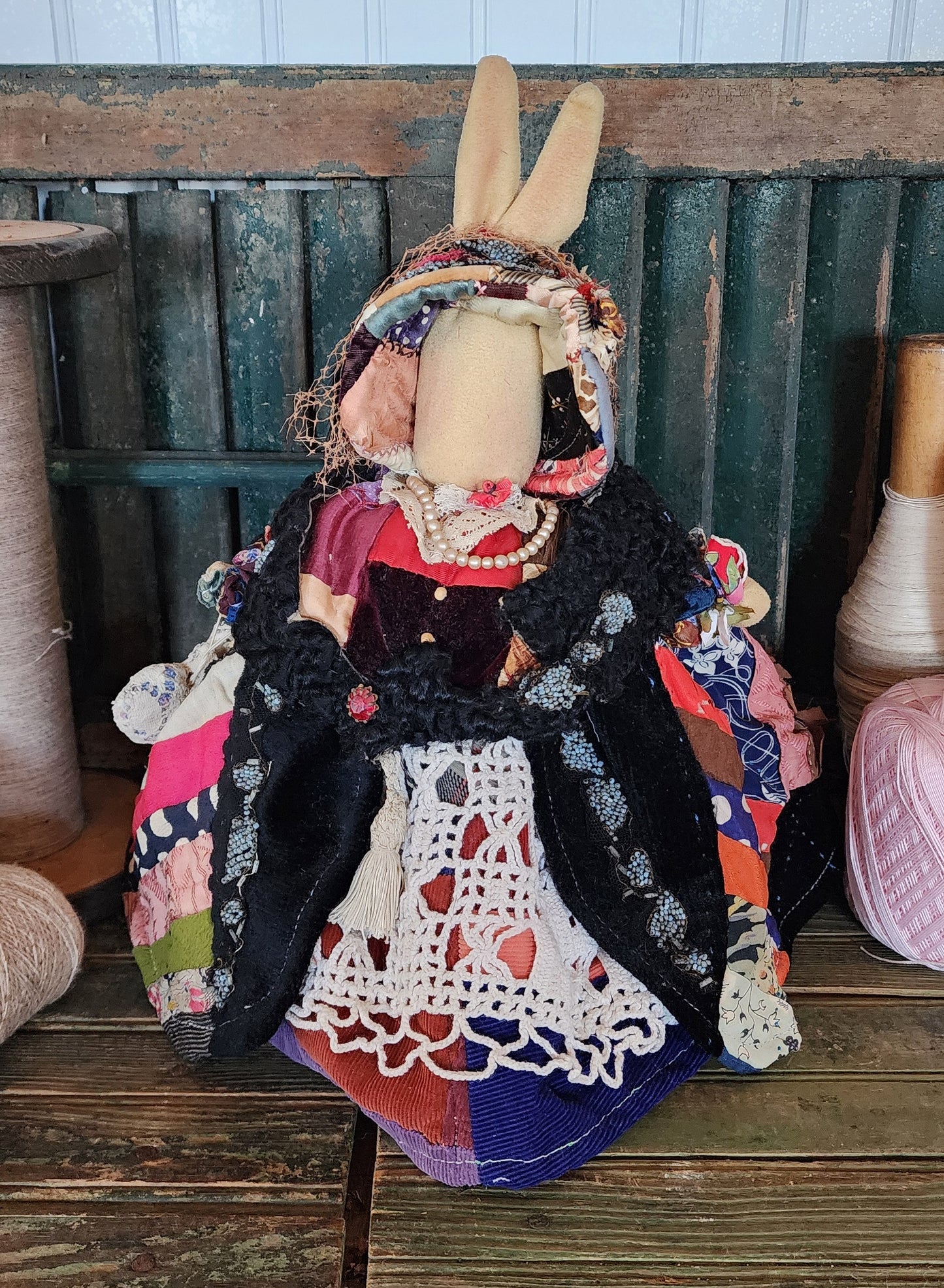 Grandma's Vintage Quilt/Linen Bunny