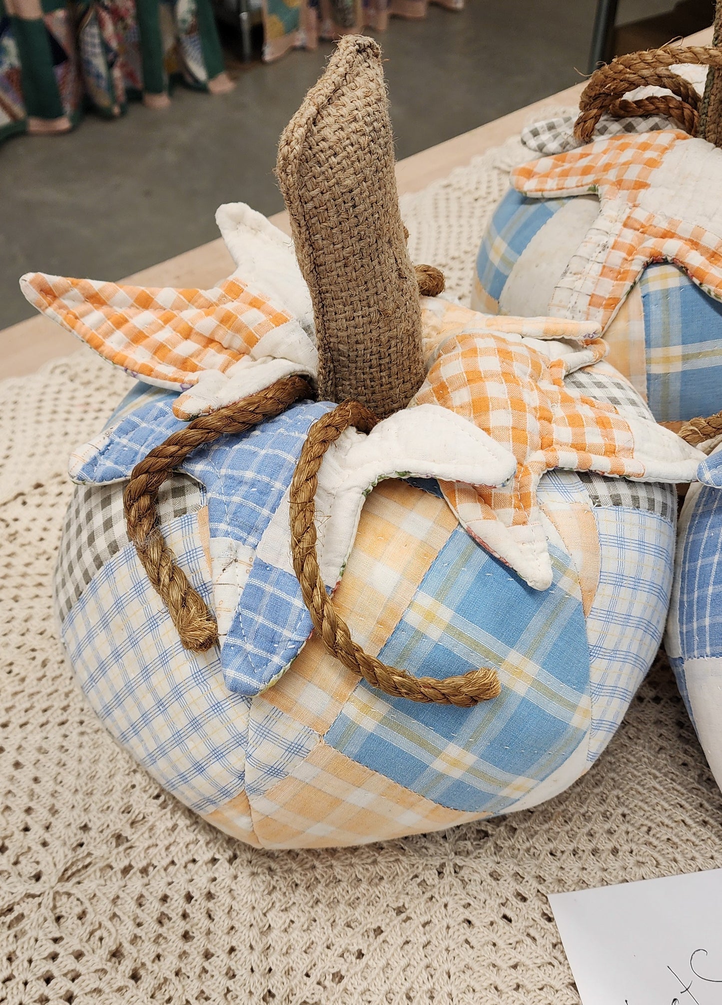 Grandma's Vintage Quilt Pumpkin - Lot C