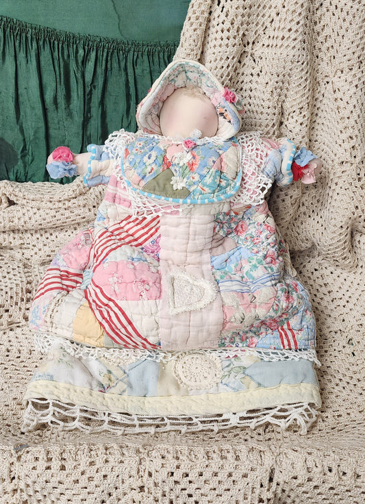 Grandma's Vintage Quilt/Linen Doll