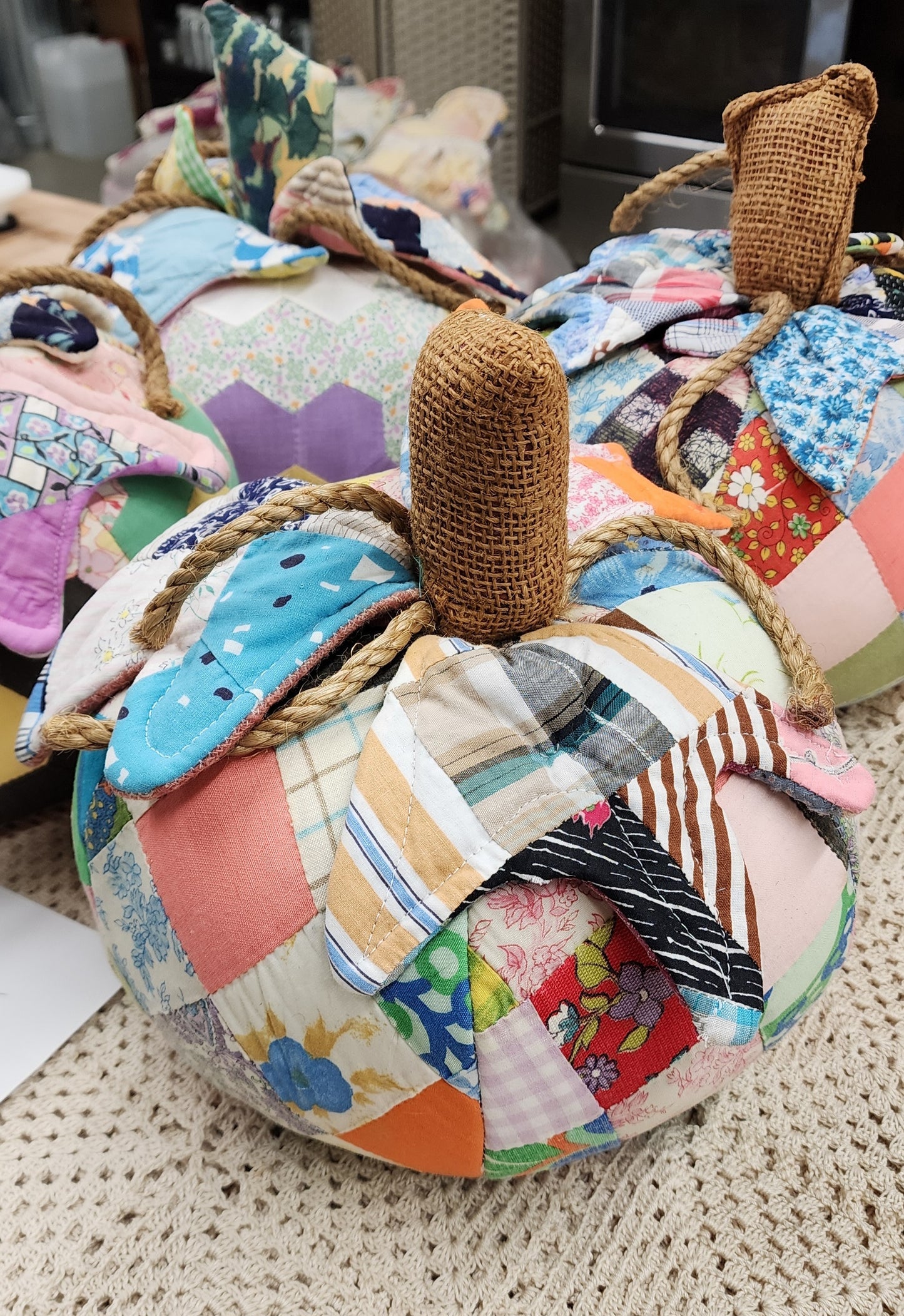 Grandma's Vintage Quilt Pumpkin - Lot F