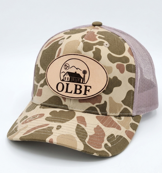 Richardson Leather Patch Trucker Hat - OLBF Logo