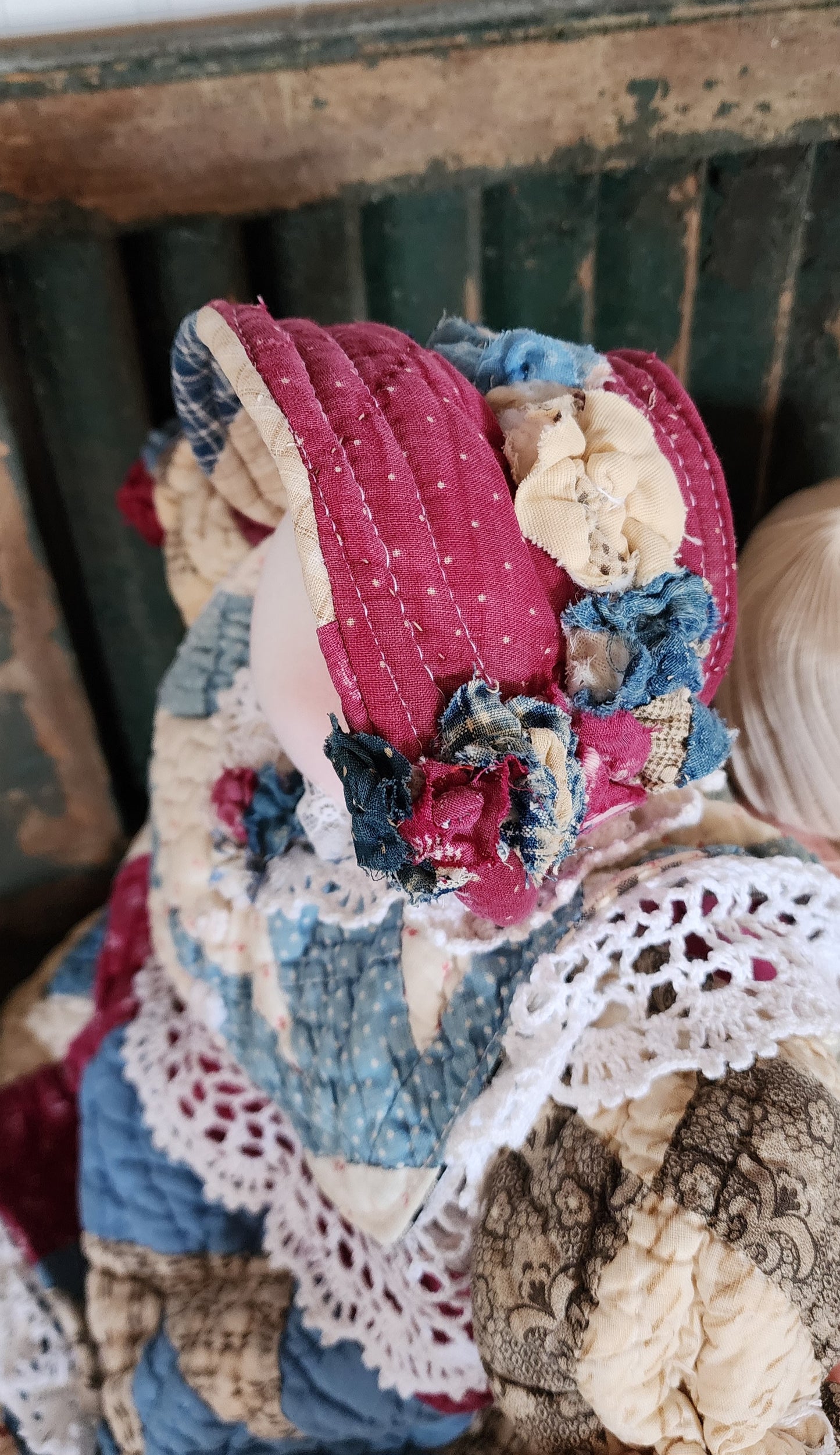 Grandma's Vintage Quilt/Linen Doll