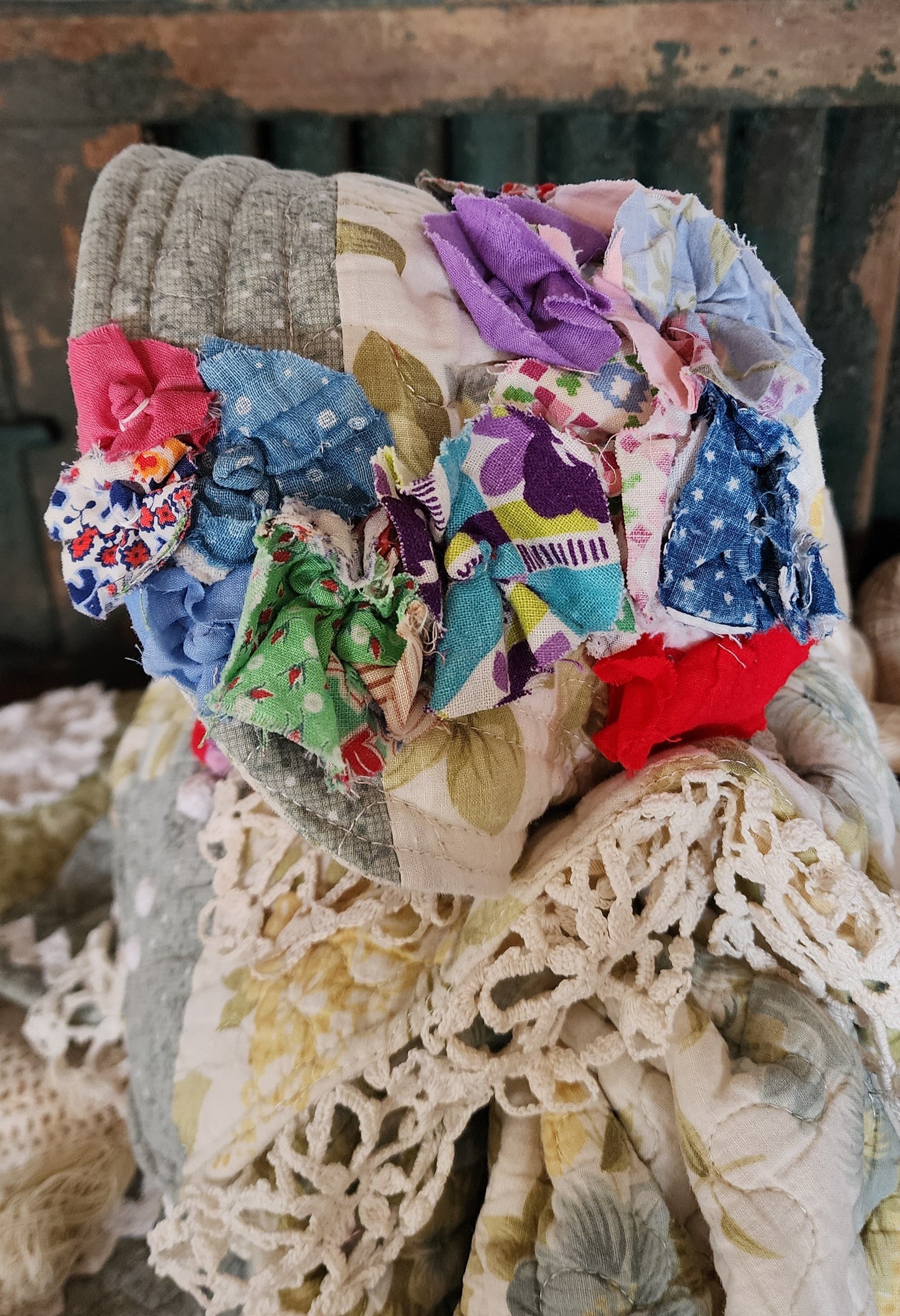 Grandma's Vintage Quilt/Linen Doll