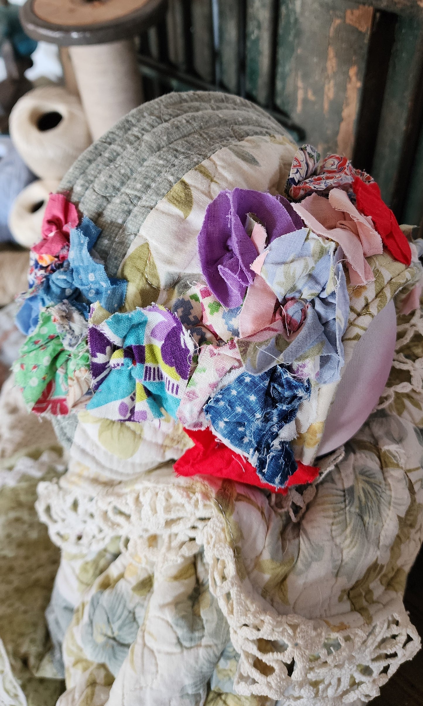 Grandma's Vintage Quilt/Linen Doll