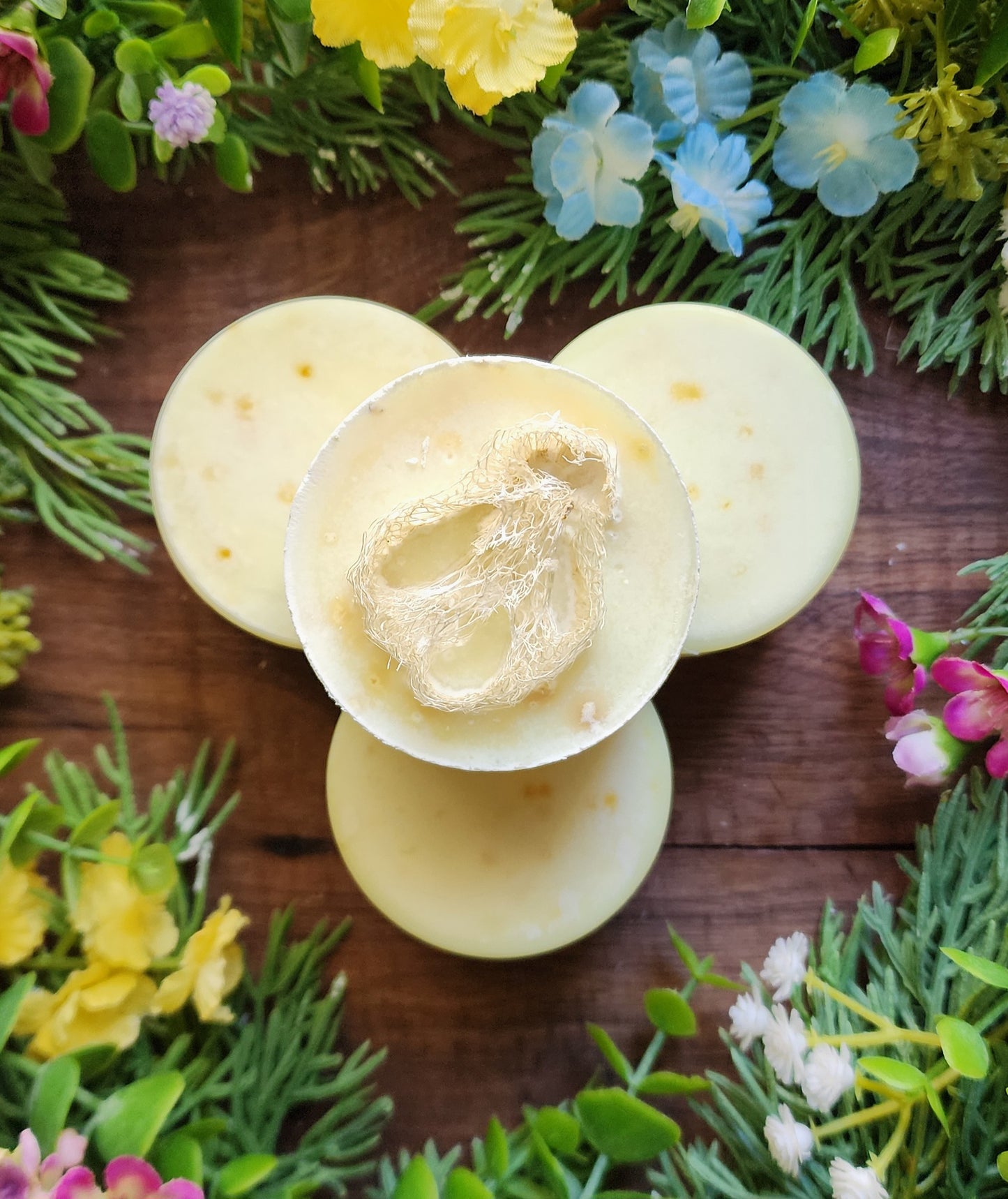 Creamy Lemon Coconut Loofah Handmade Soap
