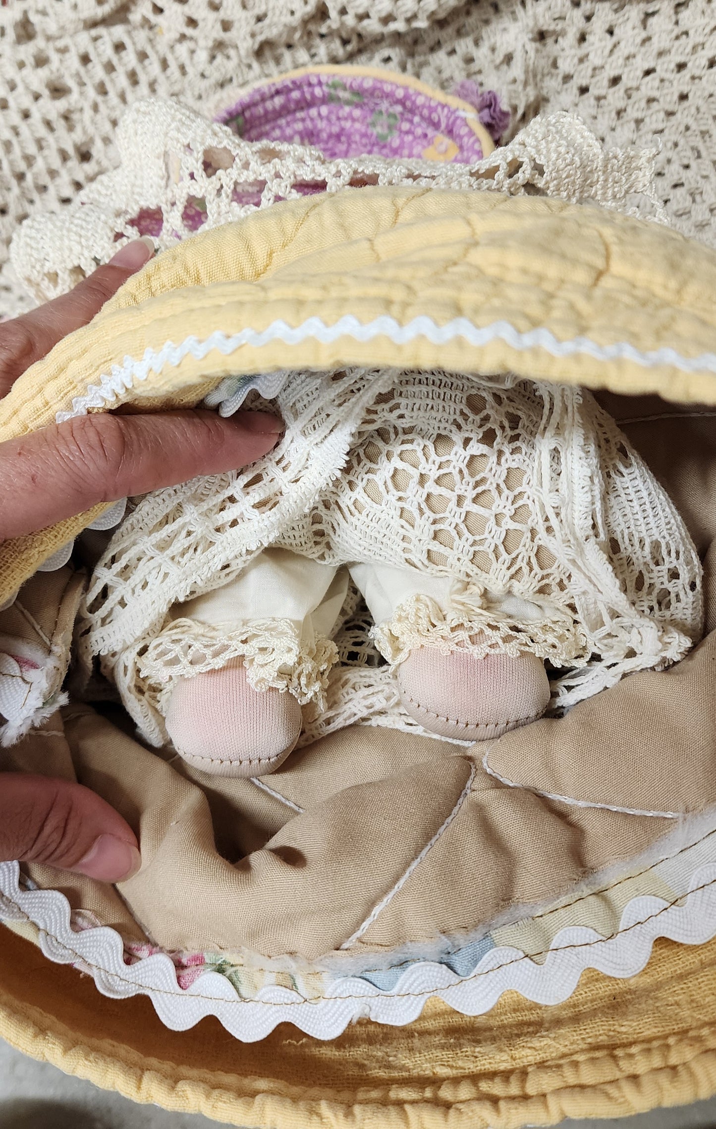 Grandma's Vintage Quilt/Linen Doll
