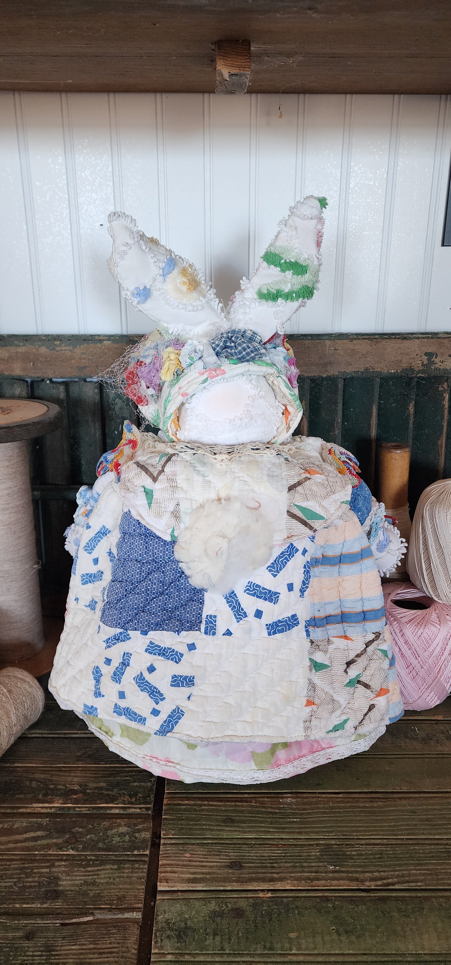 Grandma's Vintage Quilt/Linen Bunny