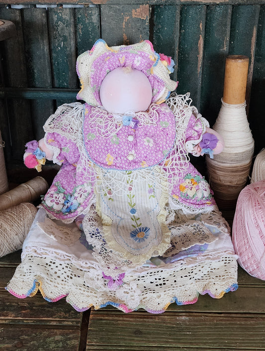 Grandma's Vintage Quilt/Linen Doll