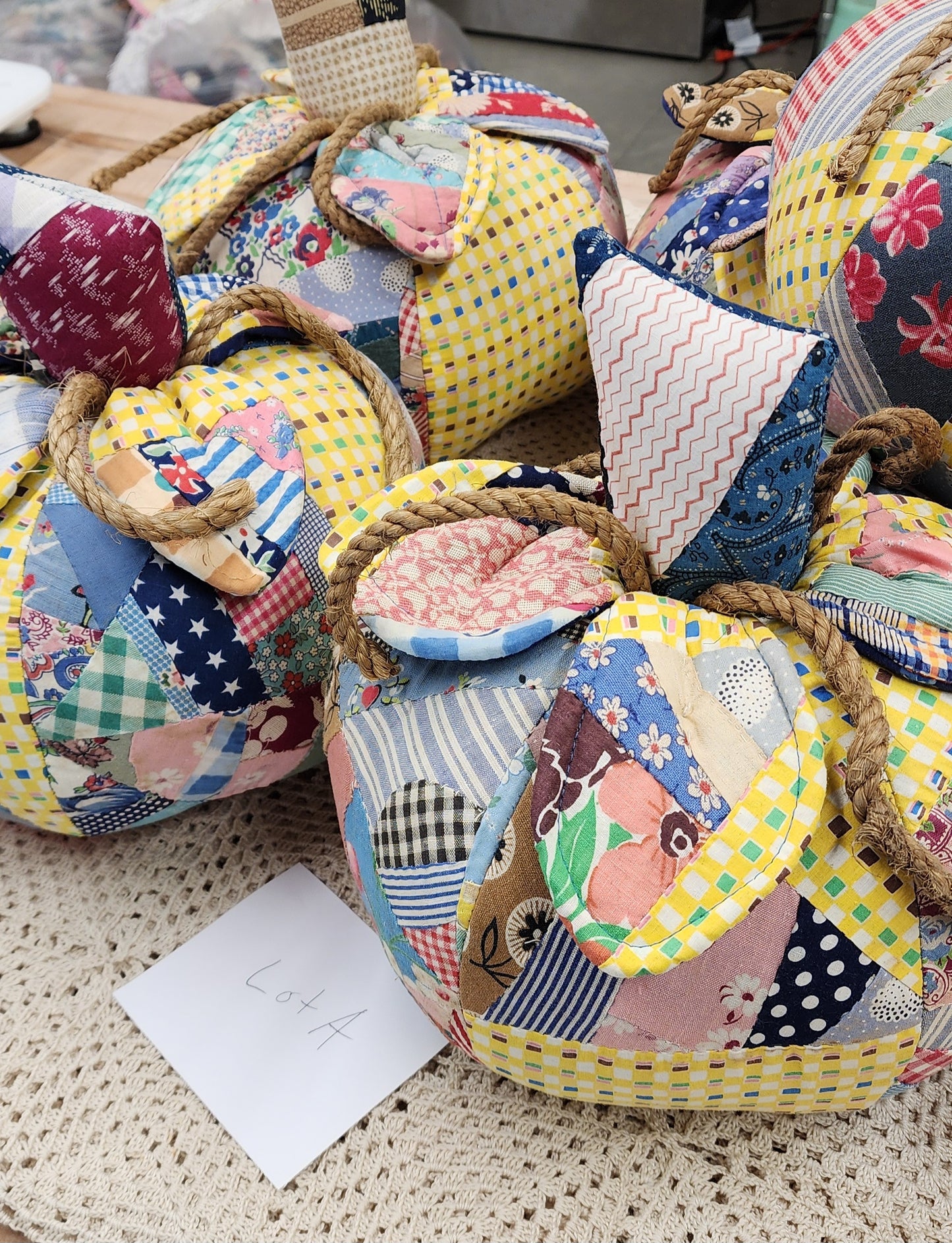 Grandma's Vintage Quilt Pumpkin - Lot A