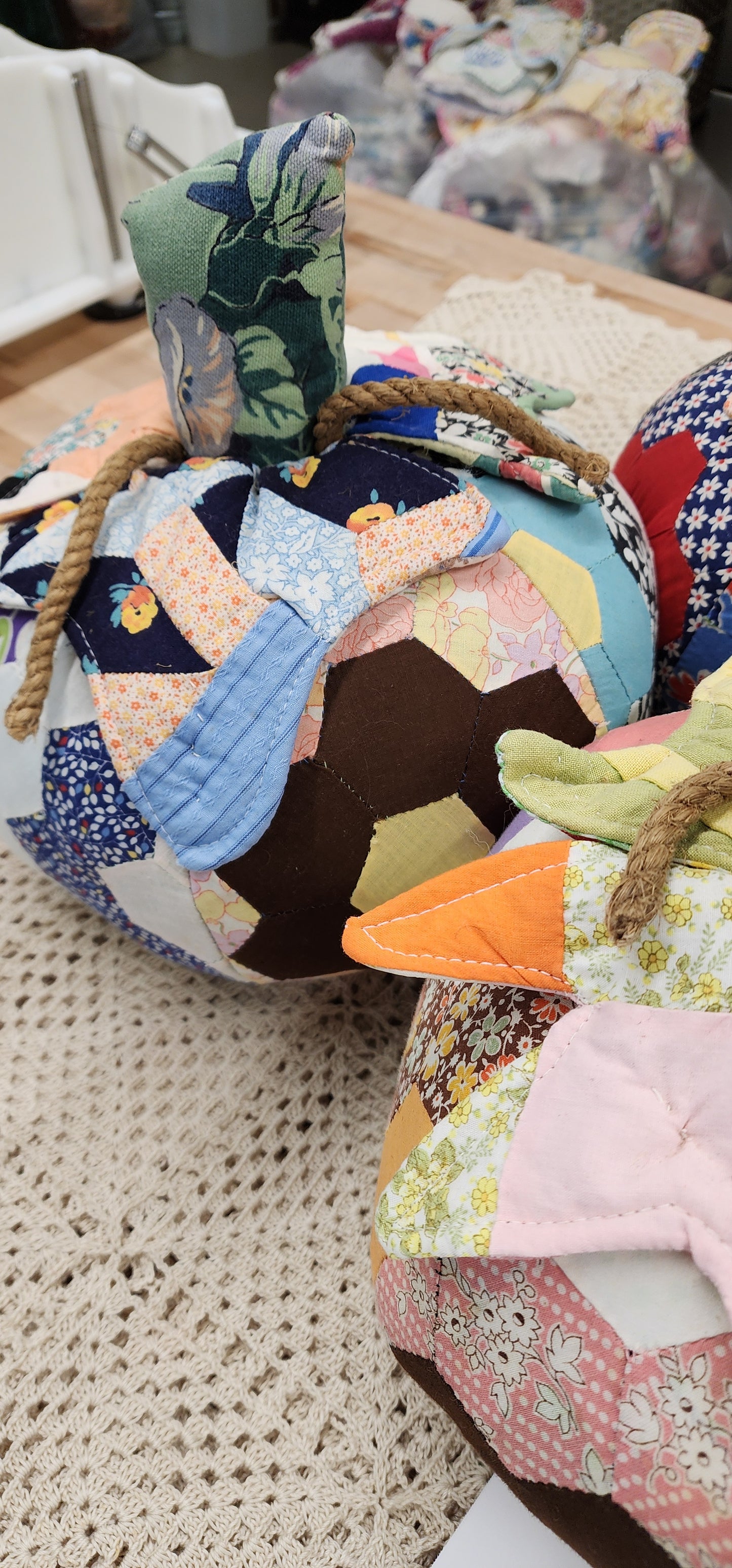 Grandma's Vintage Quilt Pumpkin - Lot E