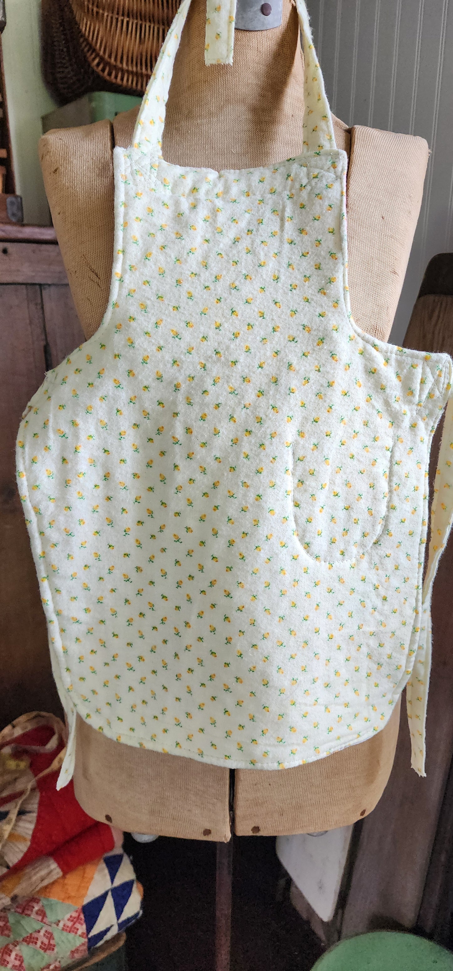 Grandma's Vintage Quilt/Linen Children's Apron