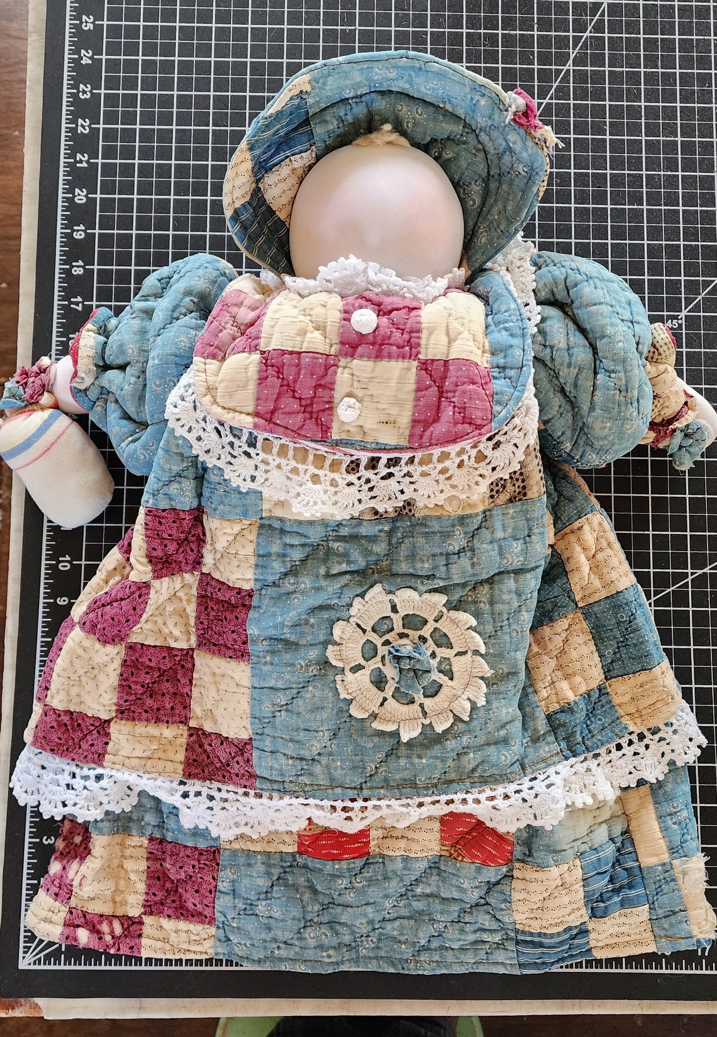 Grandma's Vintage Quilt/Linen Doll