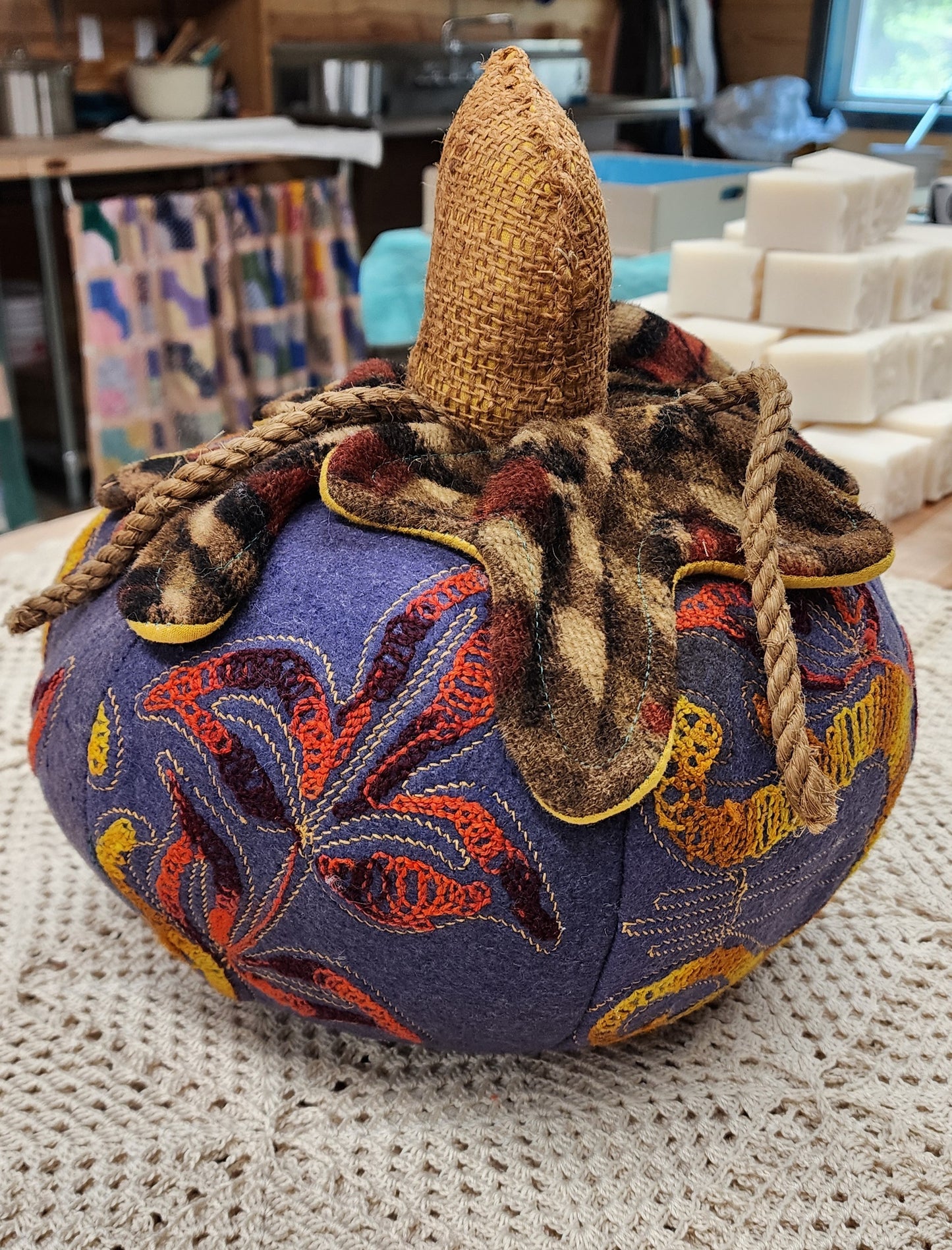 Grandma's Vintage Linen Pumpkin