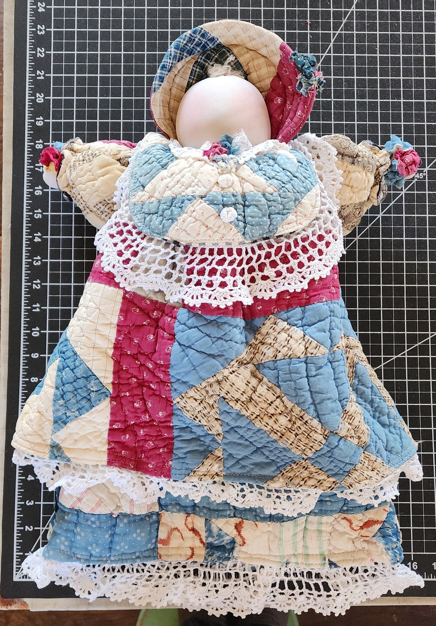 Grandma's Vintage Quilt/Linen Doll
