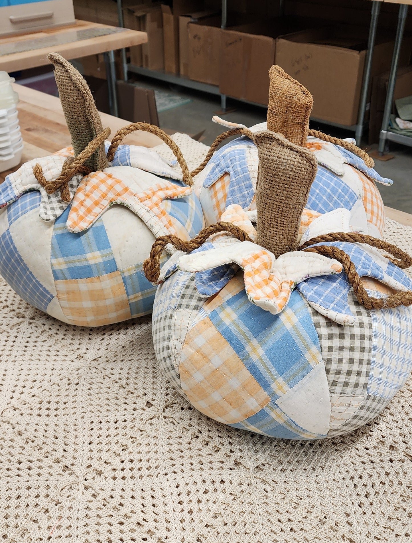 Grandma's Vintage Quilt Pumpkin - Lot C