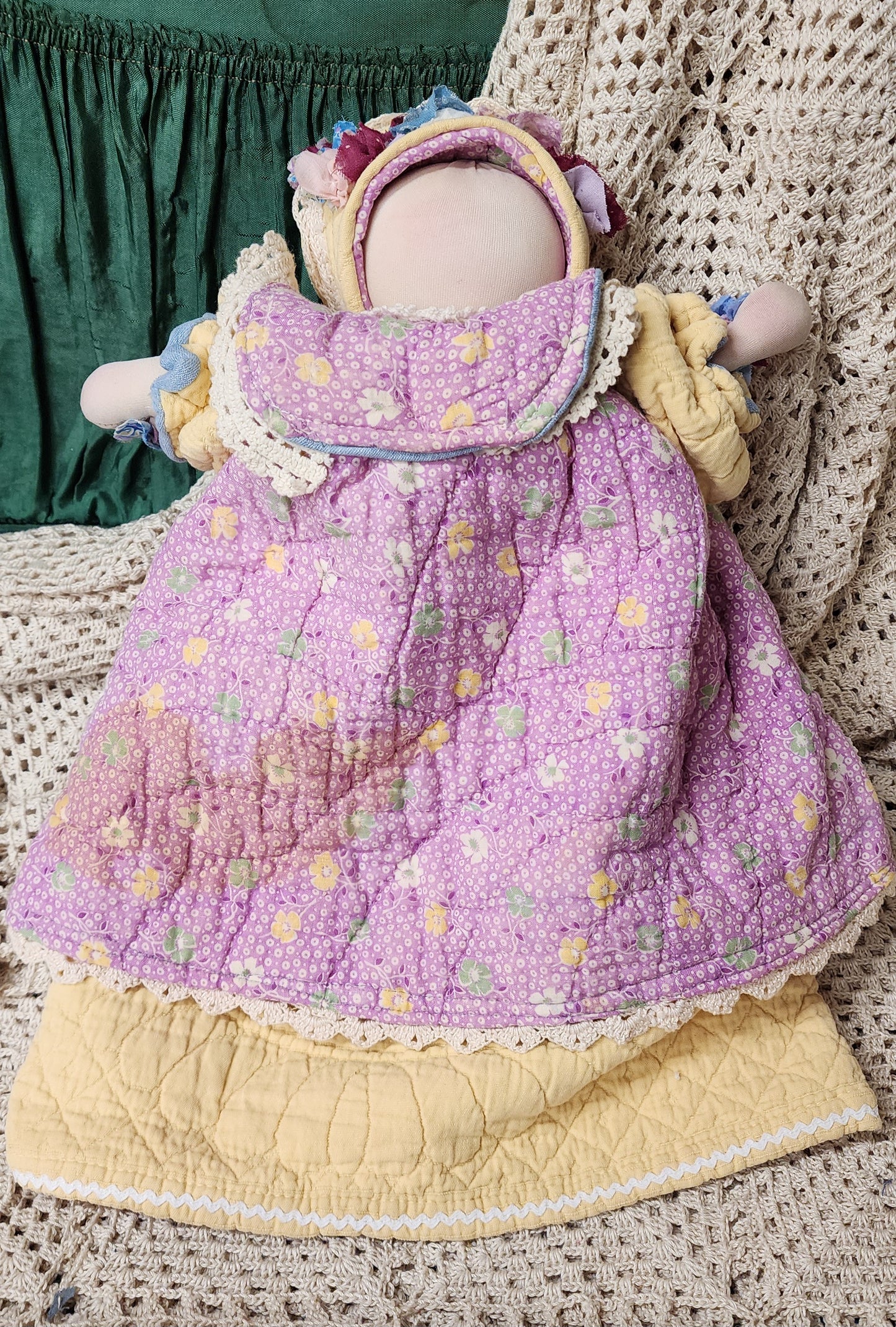 Grandma's Vintage Quilt/Linen Doll
