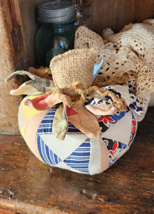 Grandma's Vintage Quilt Pumpkin