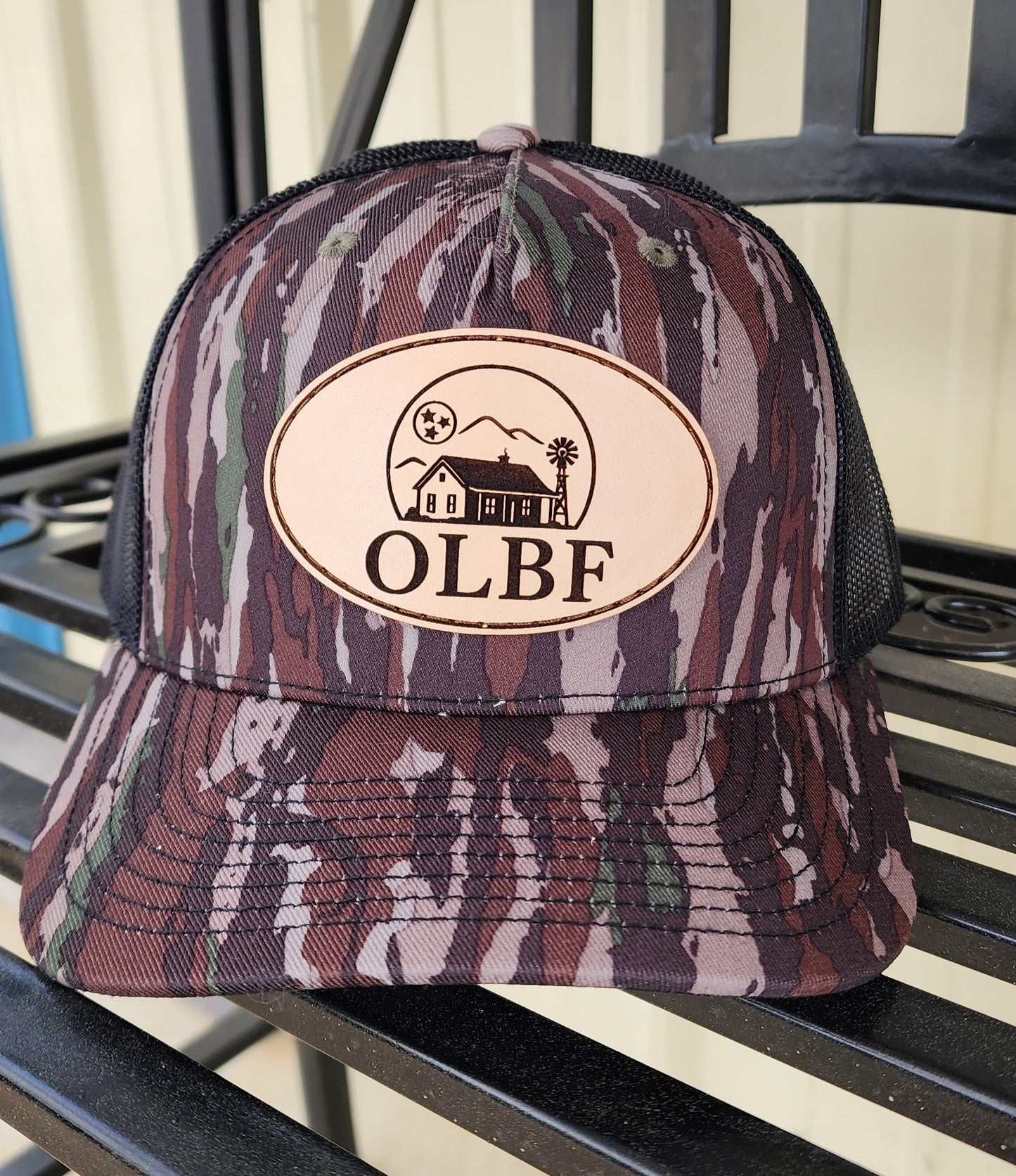 Richardson Leather Patch Trucker Hat - OLBF Logo