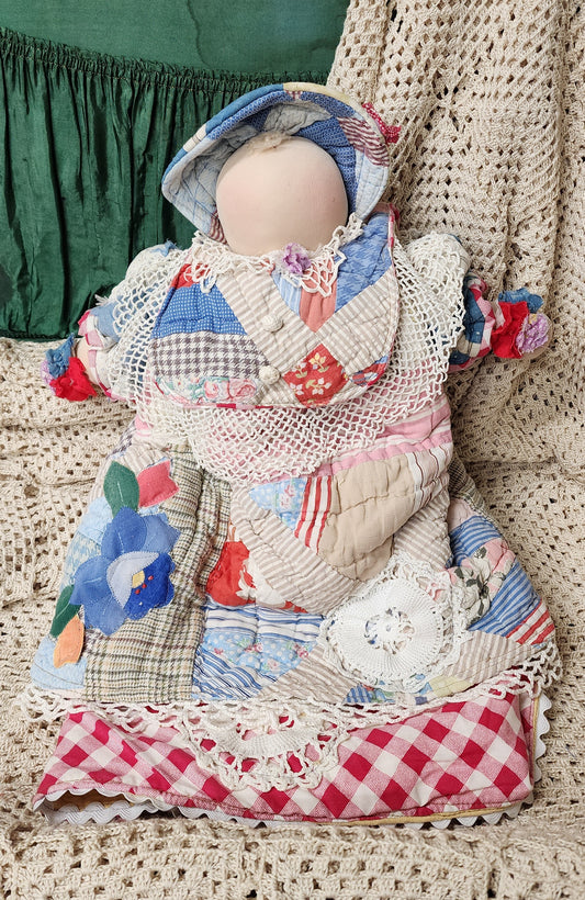 Grandma's Vintage Quilt/Linen Doll