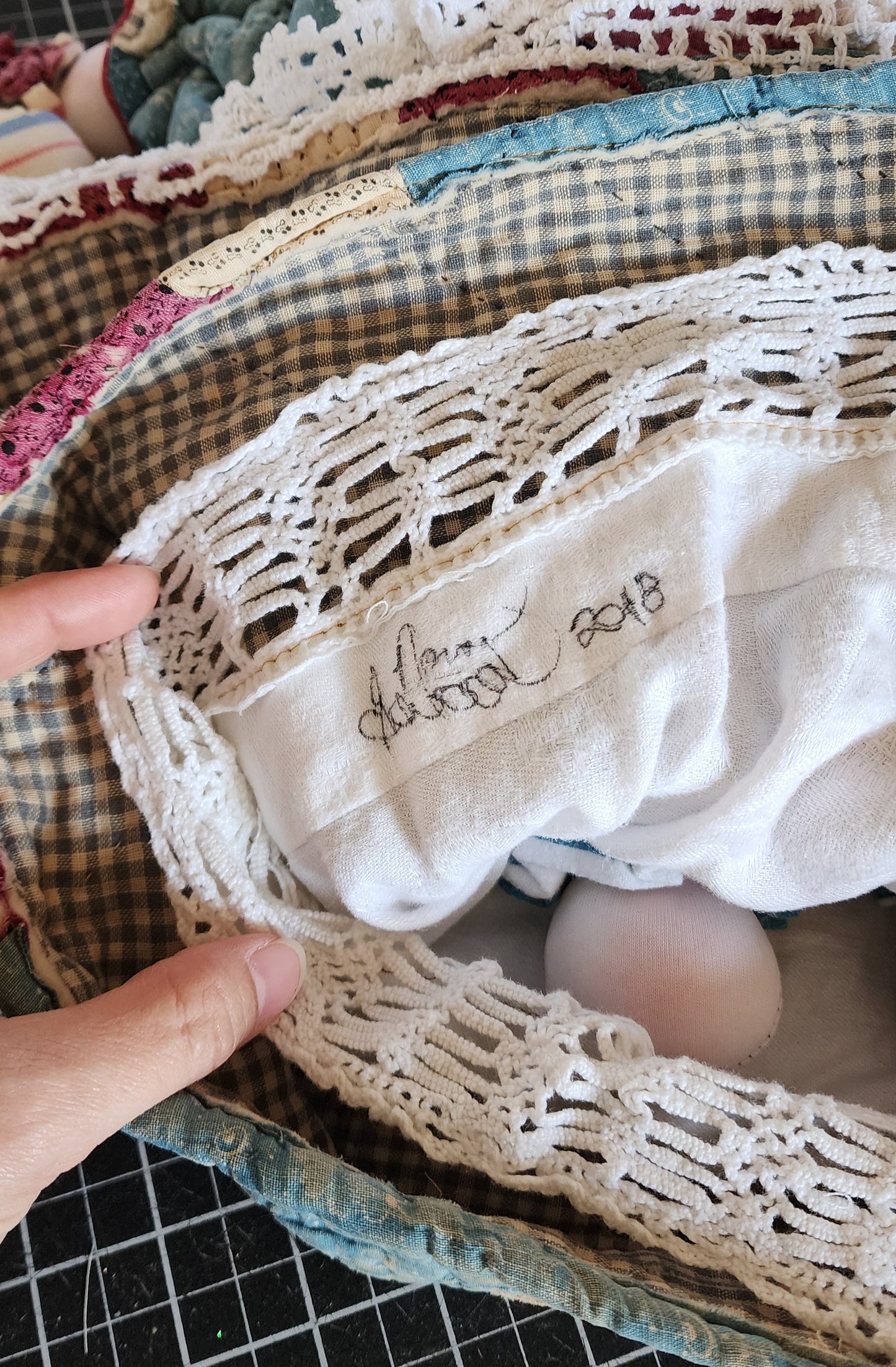 Grandma's Vintage Quilt/Linen Doll