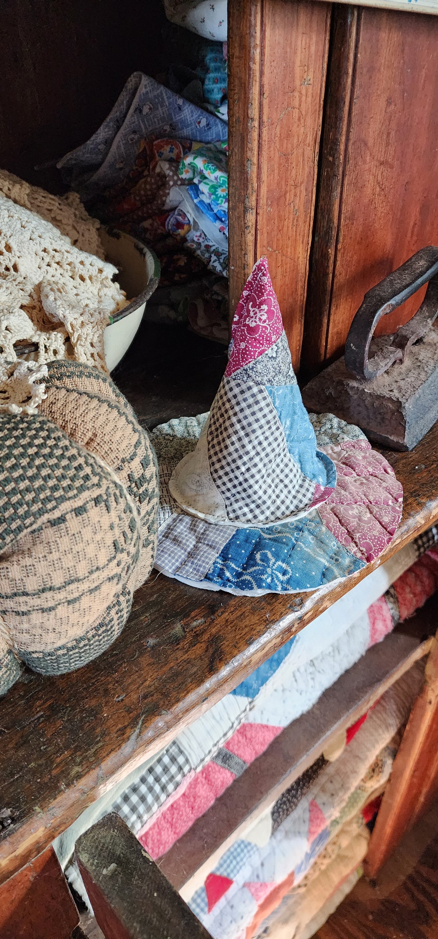 Vintage Linen Pumpkin with hat