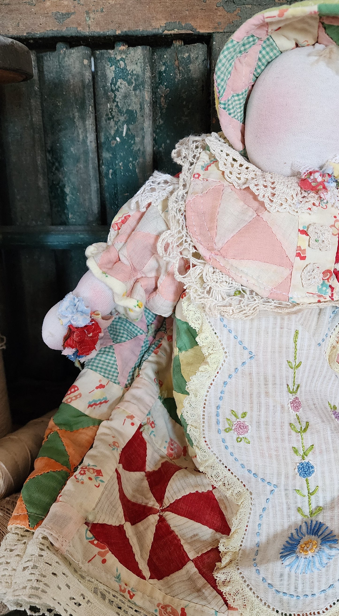 Grandma's Vintage Quilt/Linen Doll