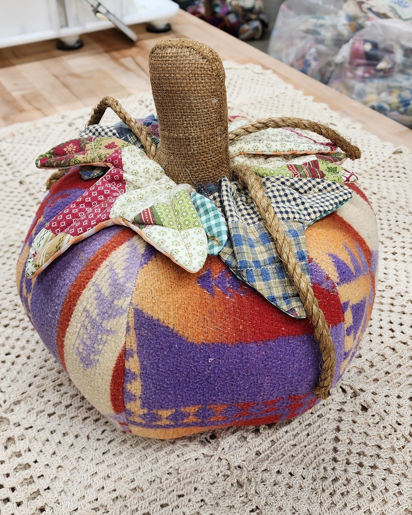 Grandma's Vintage Linen Pumpkin