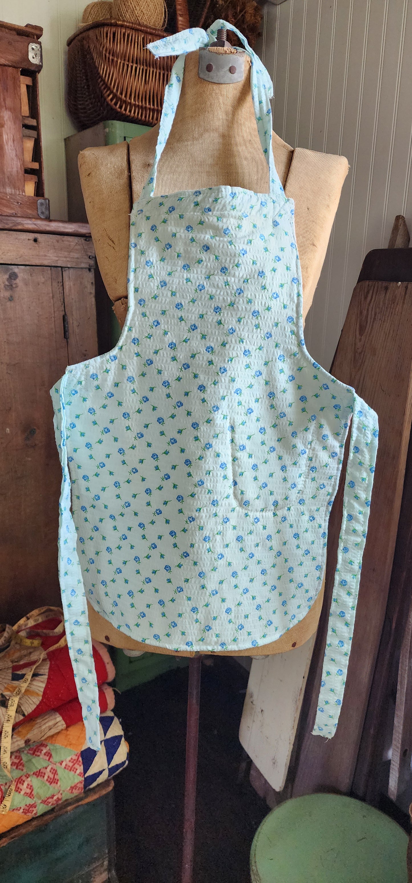 Grandma's Vintage Quilt/Linen Children's Apron
