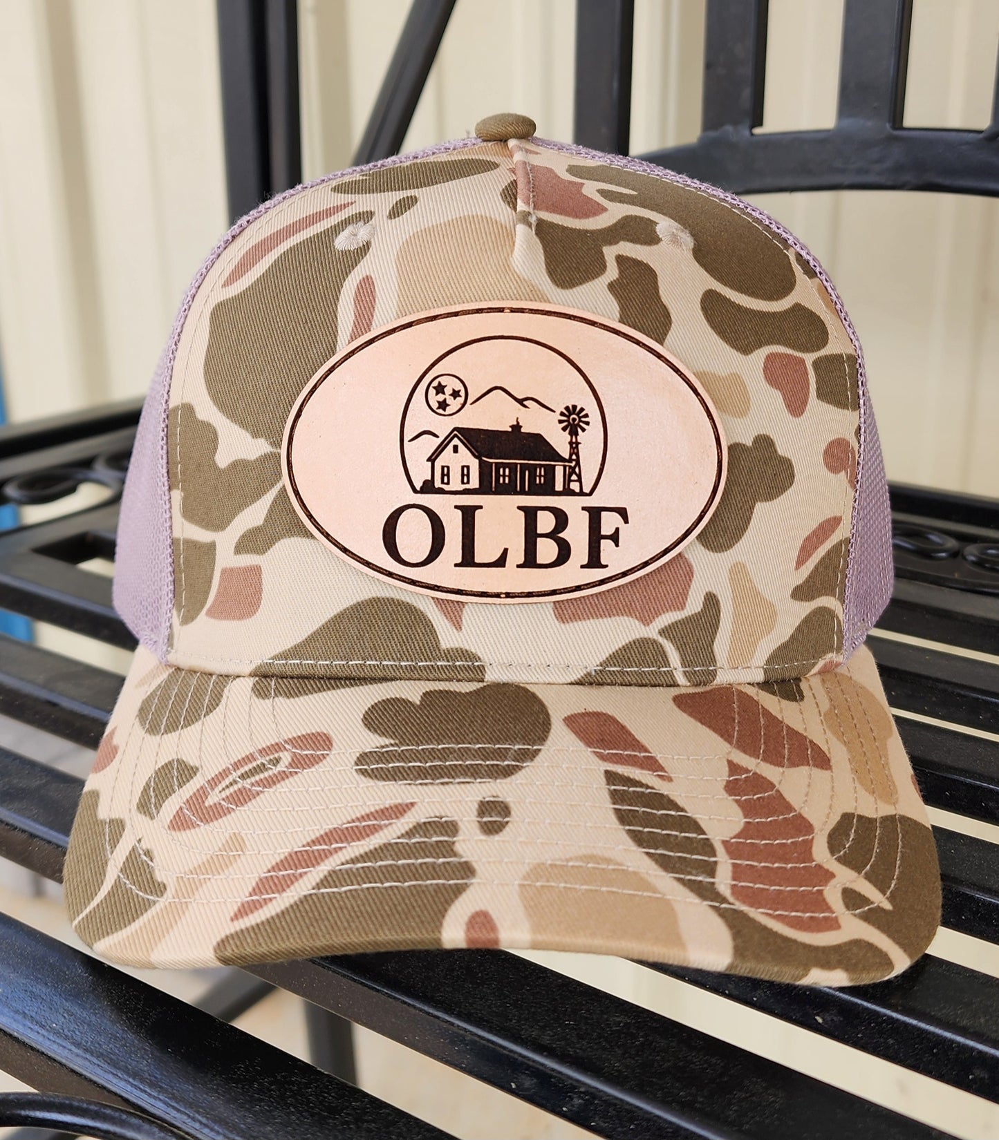 Richardson Leather Patch Trucker Hat - OLBF Logo