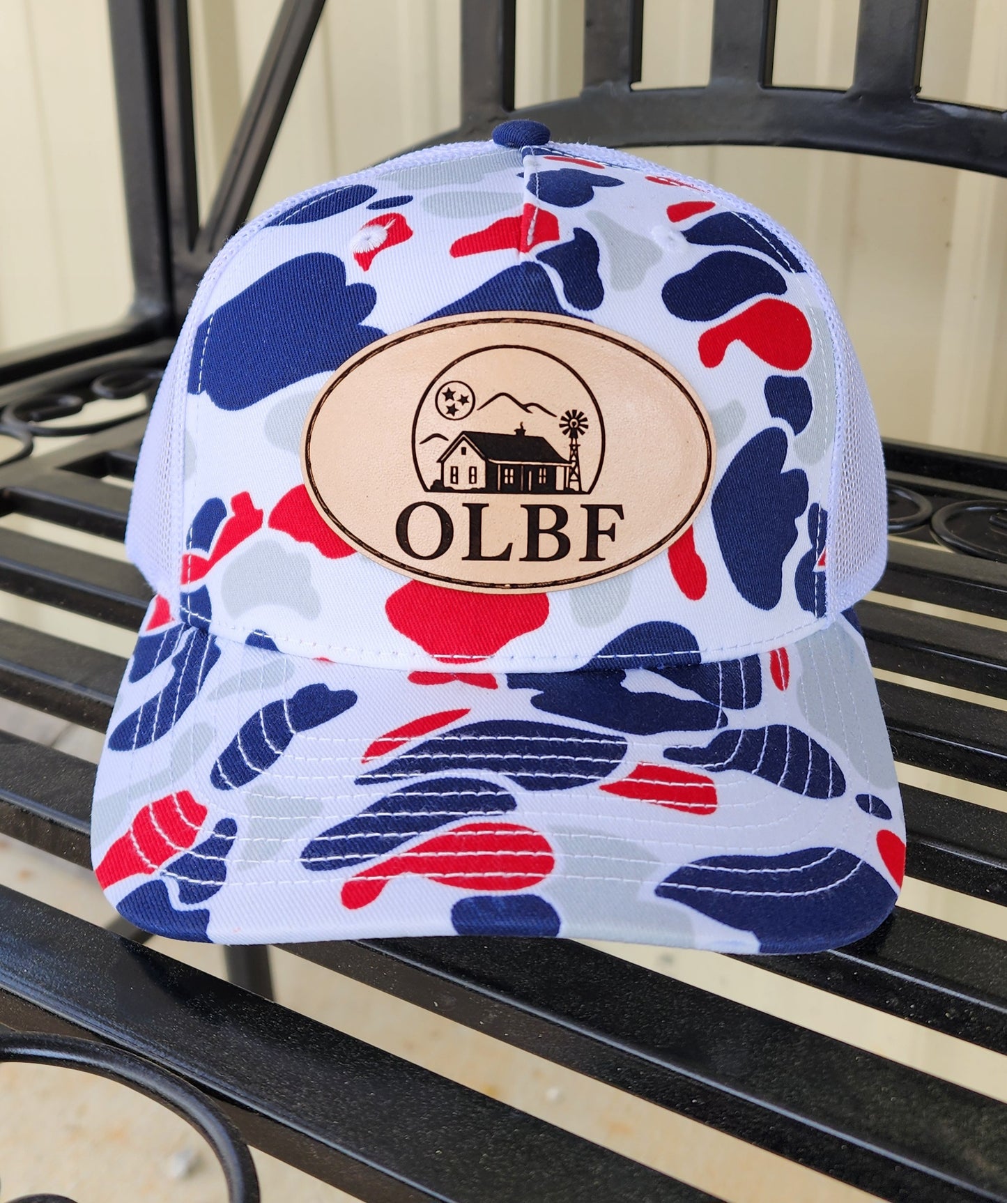 Richardson Leather Patch Trucker Hat - OLBF Logo