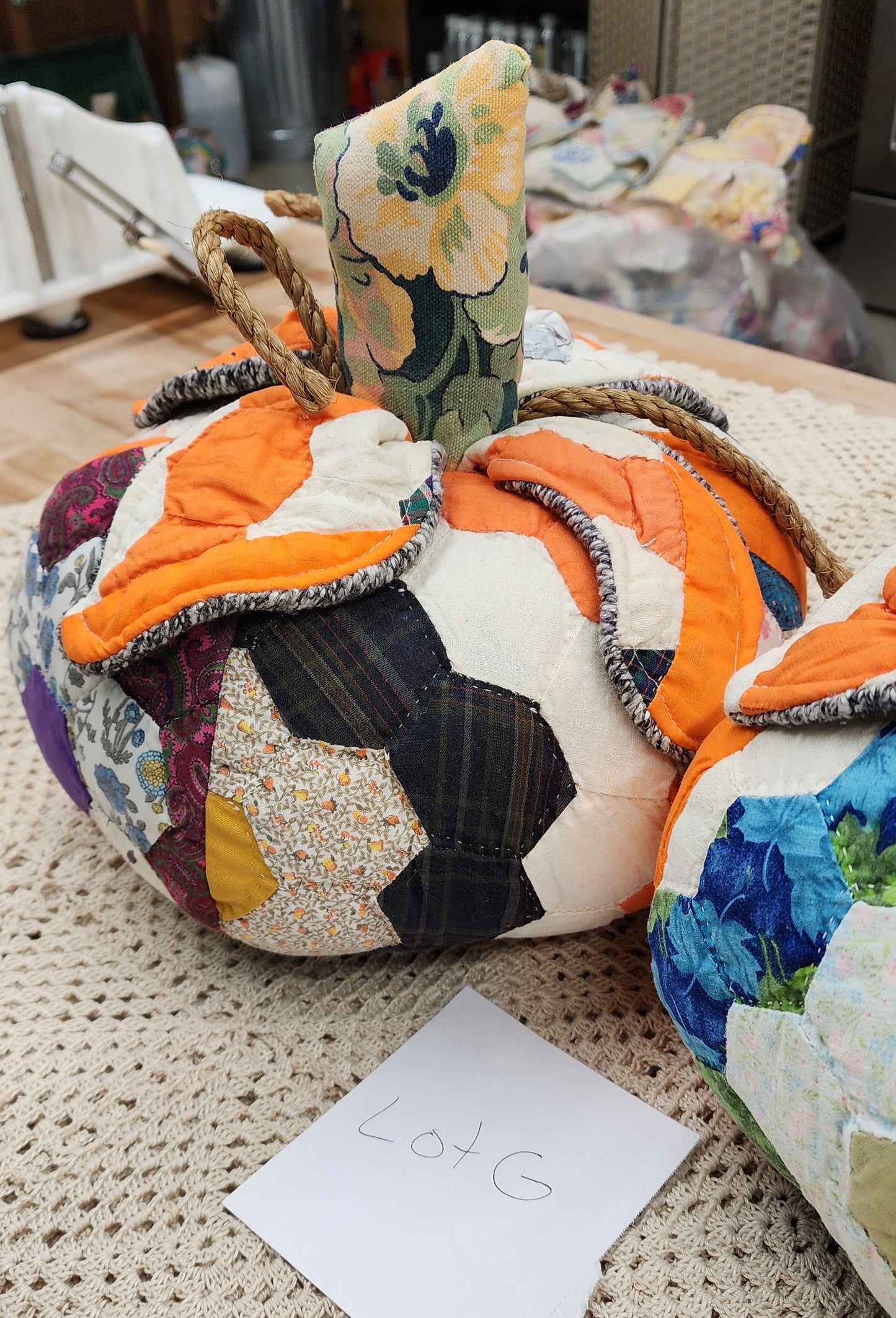 Grandma's Vintage Quilt Pumpkin - Lot G