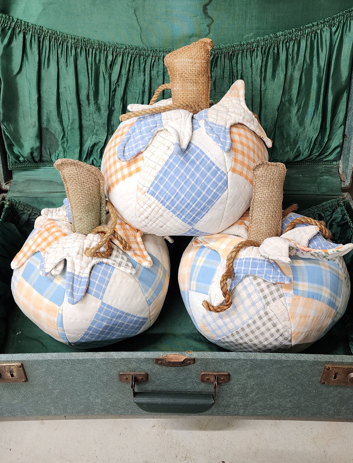 Grandma's Vintage Quilt Pumpkin - Lot C