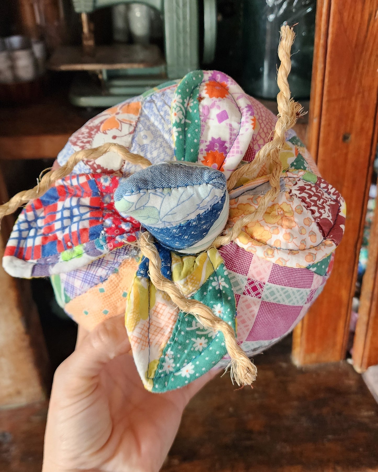 Grandma's Vintage Quilt Pumpkin