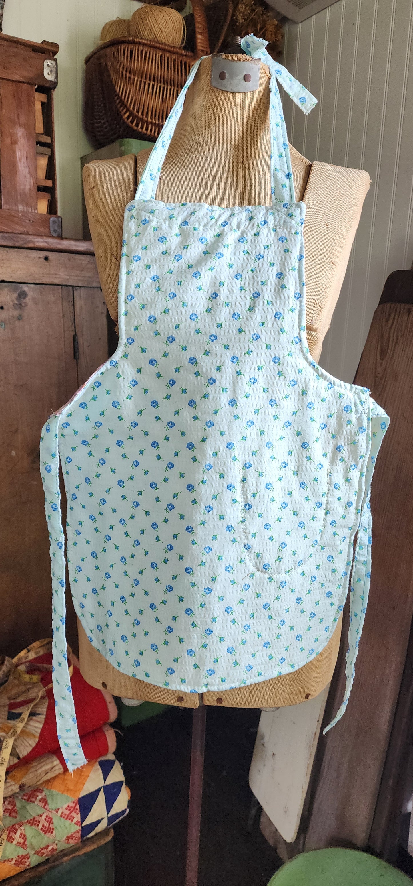 Grandma's Vintage Quilt/Linen Children's Apron