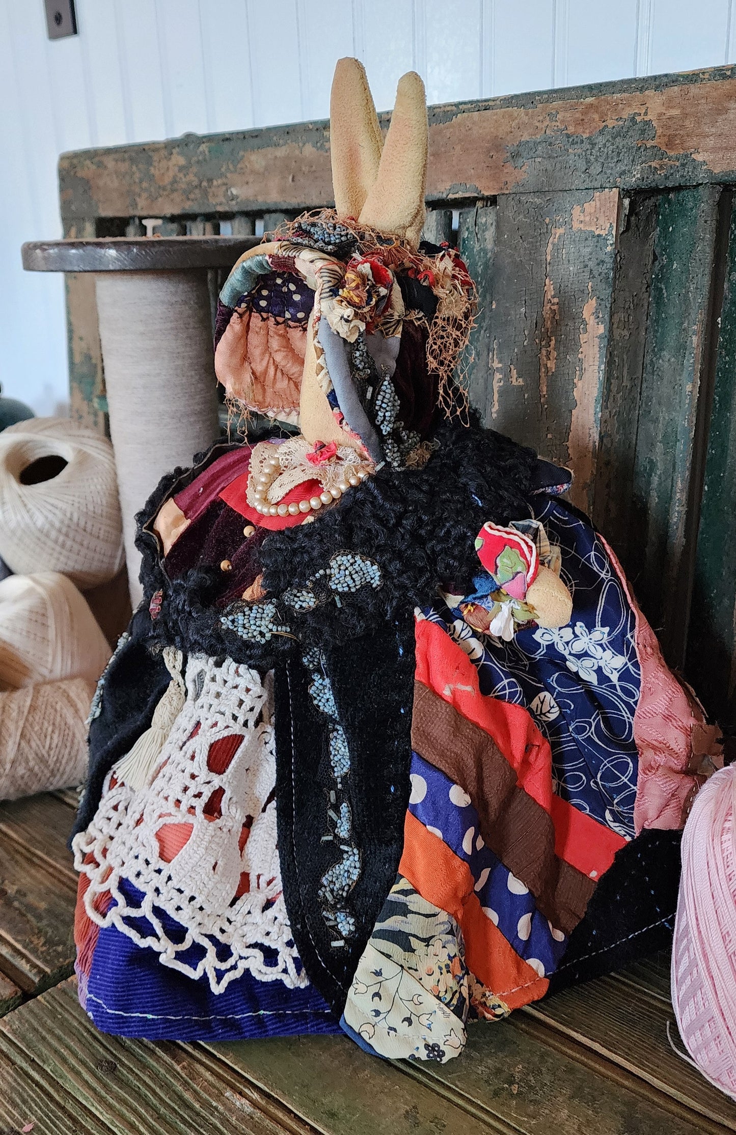 Grandma's Vintage Quilt/Linen Bunny