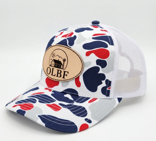 Richardson Leather Patch Trucker Hat - OLBF Logo