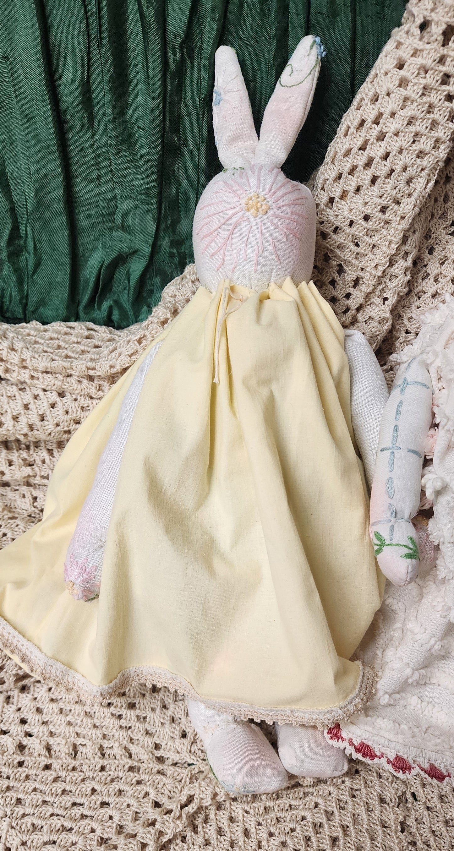 Grandma's Vintage Linen Bunny Set of Two