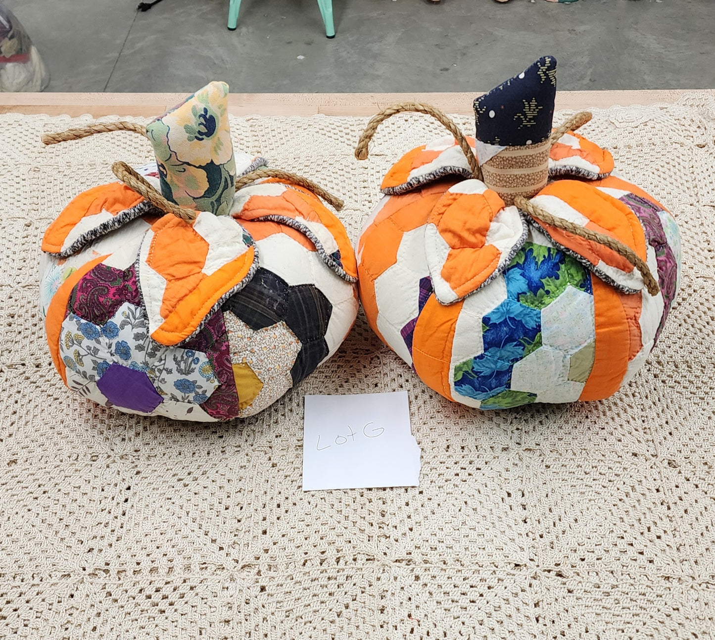 Grandma's Vintage Quilt Pumpkin - Lot G