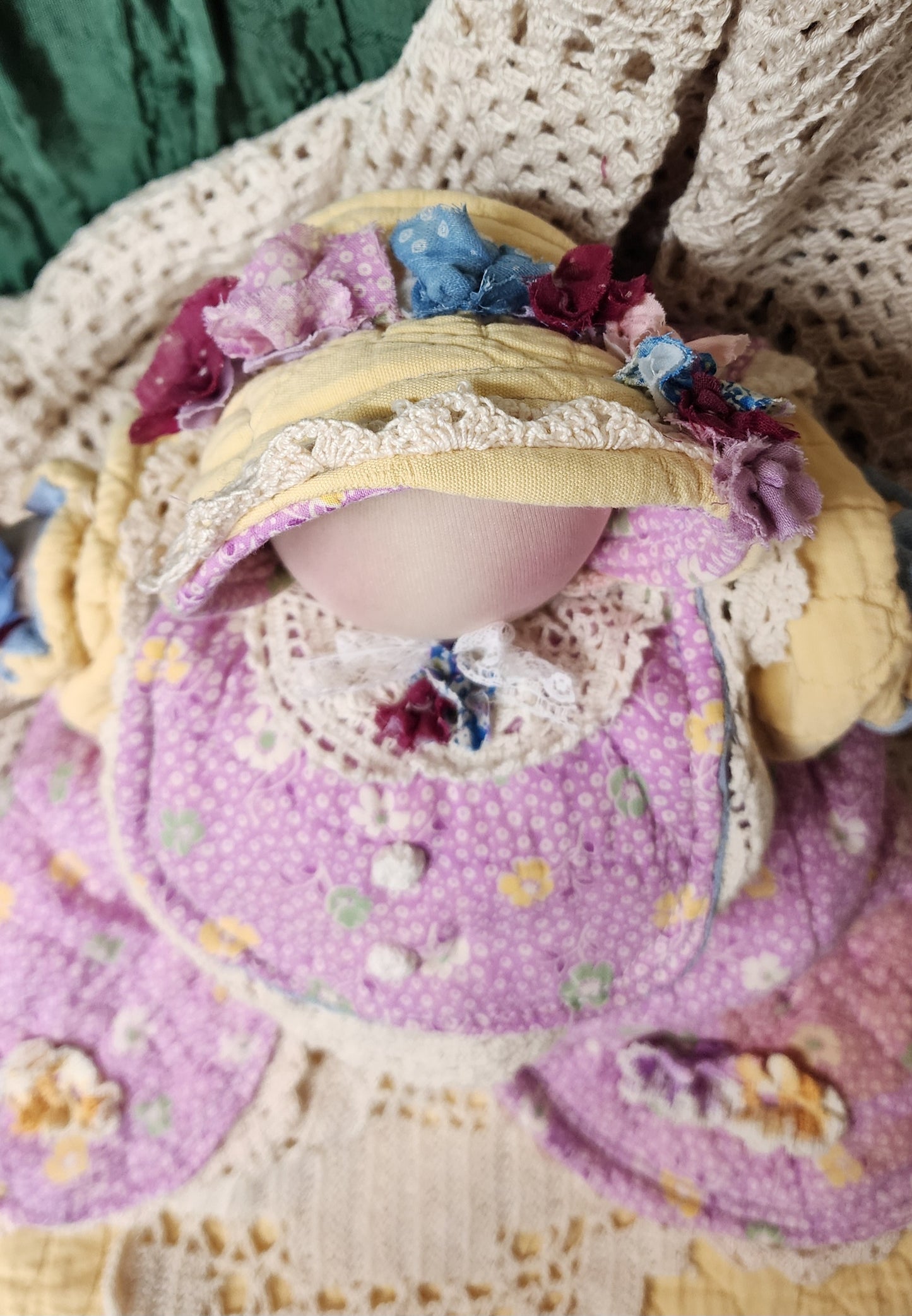 Grandma's Vintage Quilt/Linen Doll