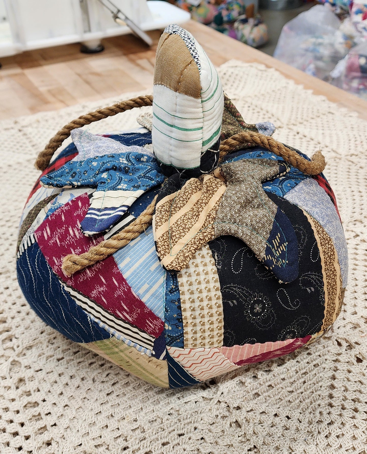 Grandma's Vintage Quilt Pumpkin