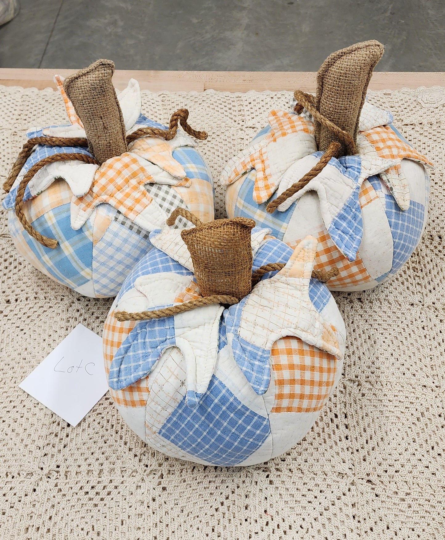 Grandma's Vintage Quilt Pumpkin - Lot C