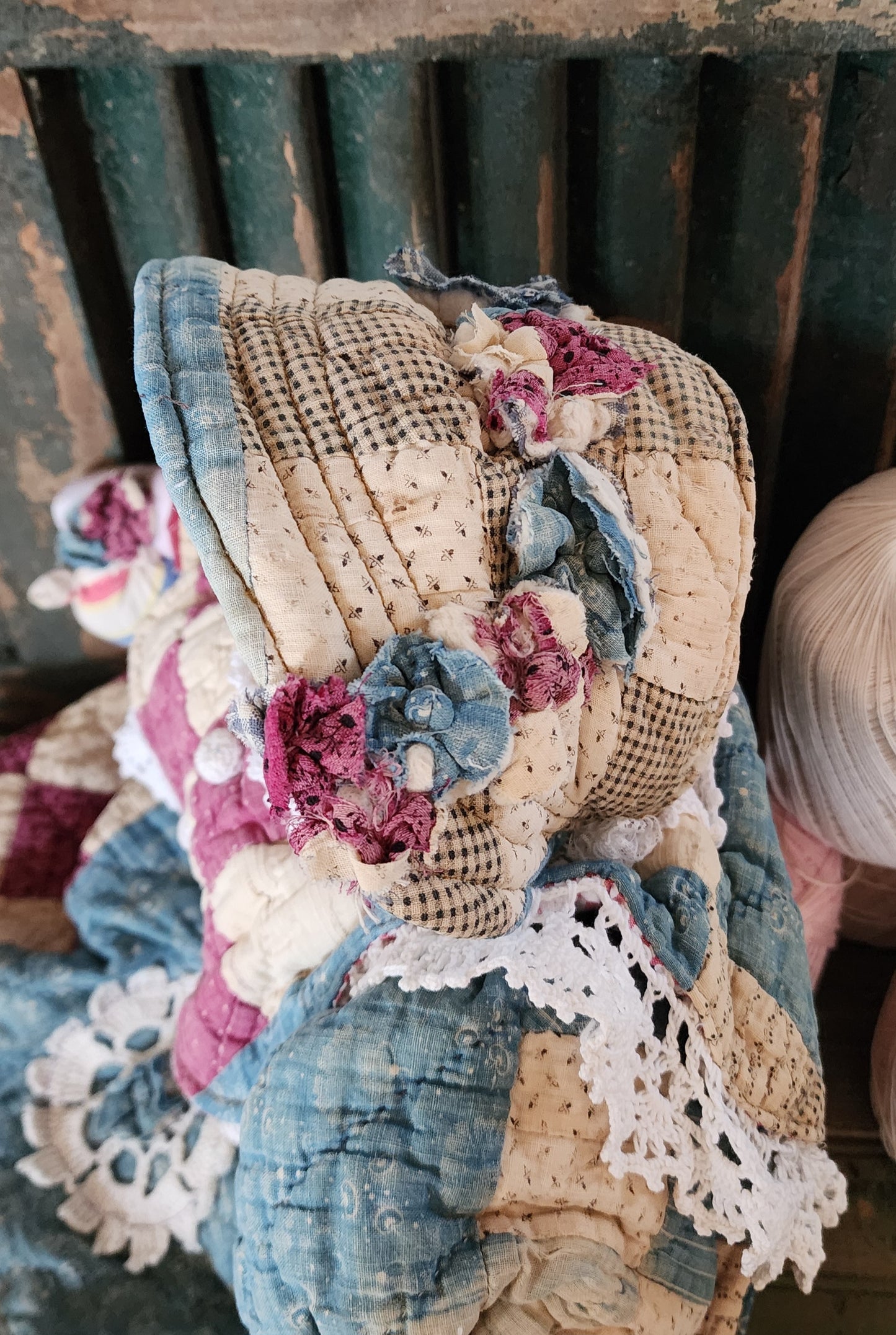 Grandma's Vintage Quilt/Linen Doll