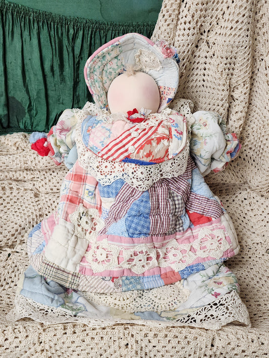 Grandma's Vintage Quilt/Linen Doll
