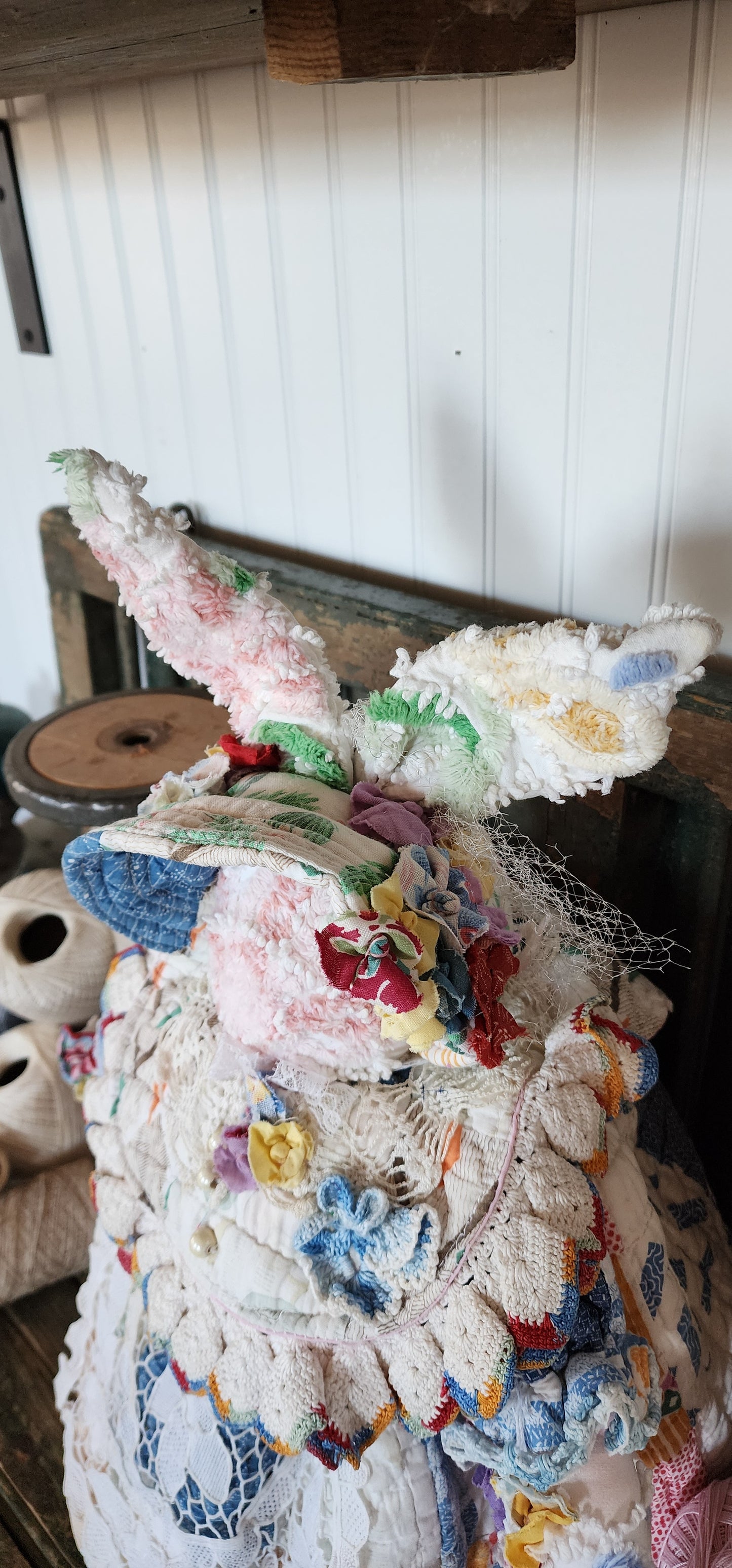 Grandma's Vintage Quilt/Linen Bunny