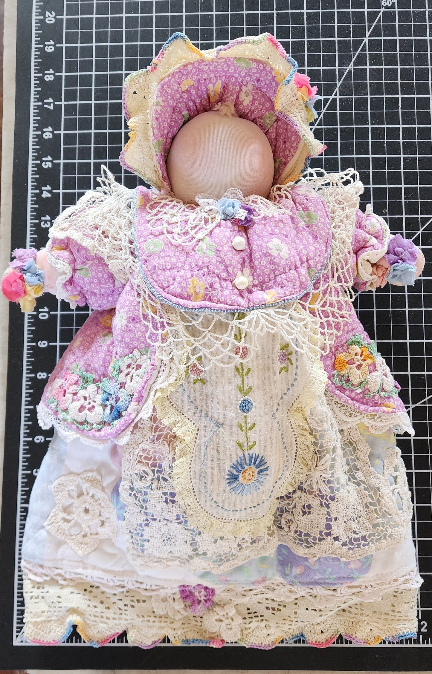 Grandma's Vintage Quilt/Linen Doll