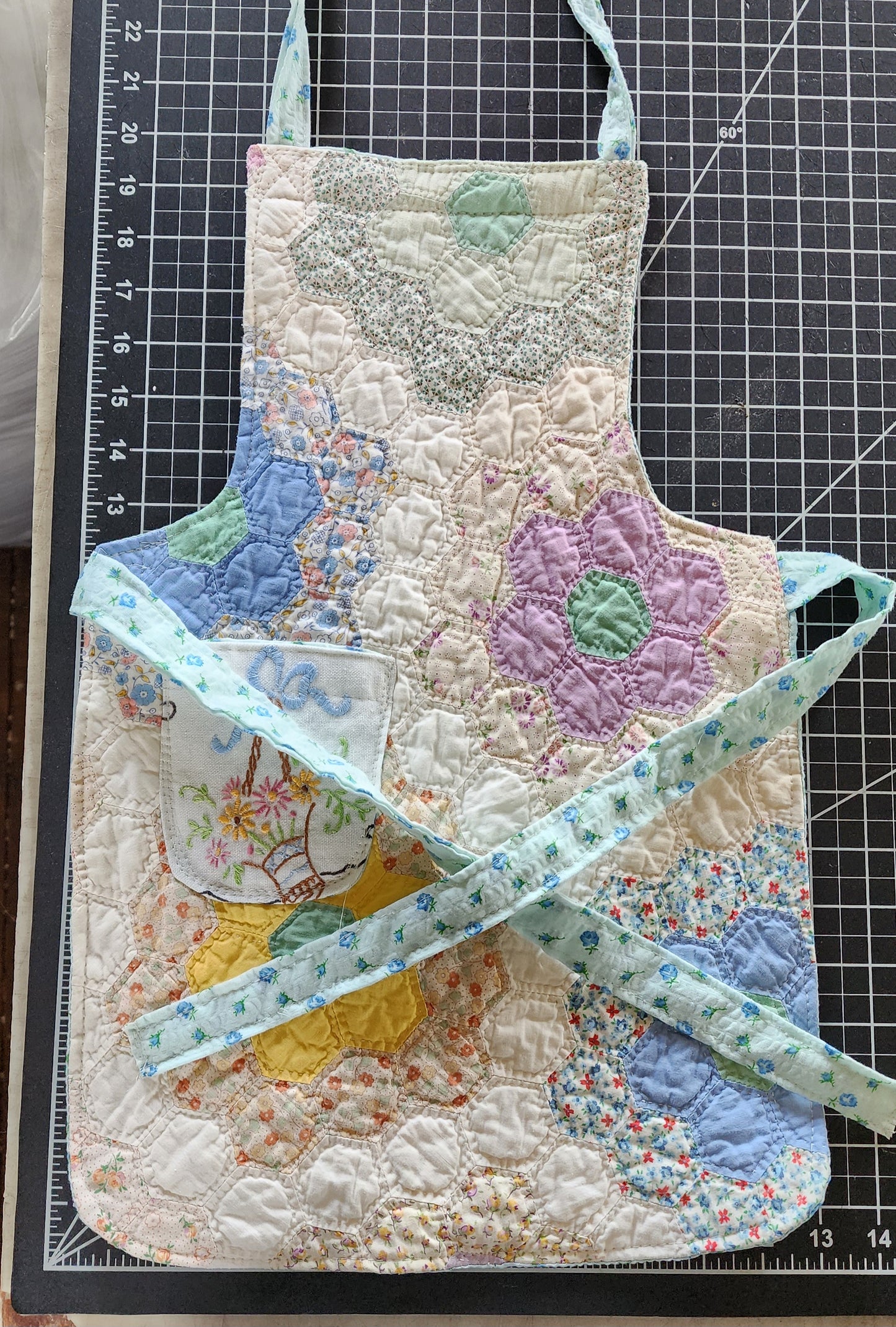Grandma's Vintage Quilt/Linen Children's Apron