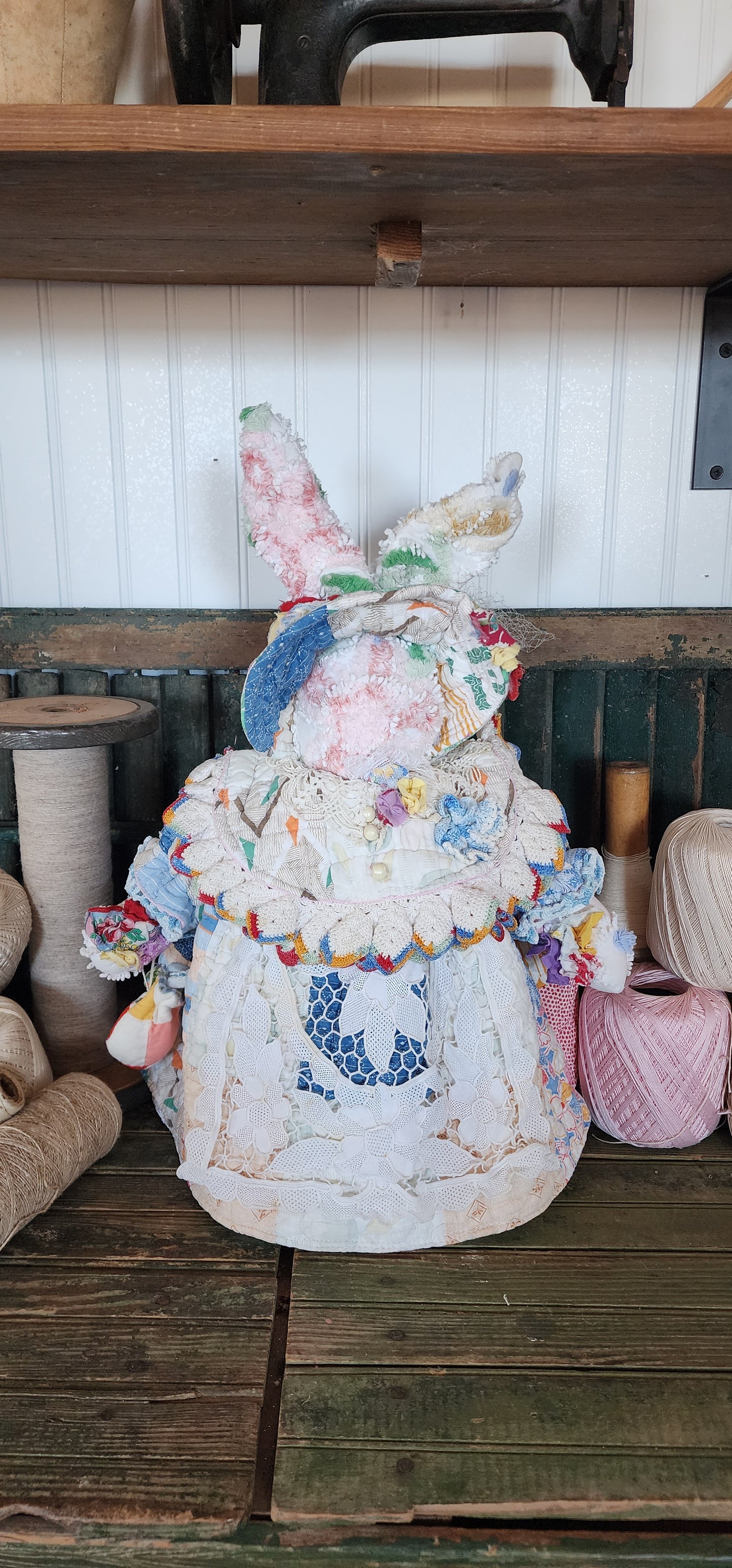 Grandma's Vintage Quilt/Linen Bunny